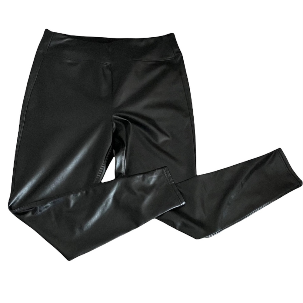 🦙Faux Leather Black Leggings Pants, Size L